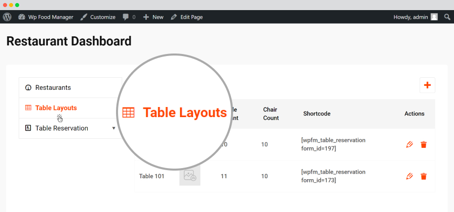 frontend-Restaurant Dashboard-Table Layouts